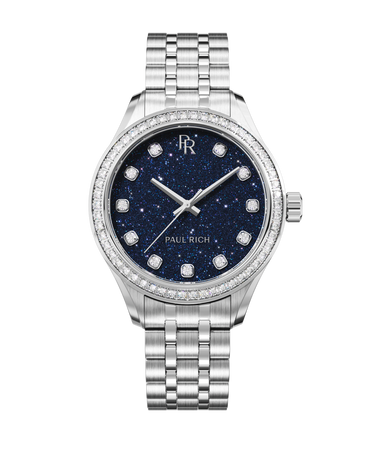 Paul Rich US Crystelle Silver Blue Aventurine Watch
