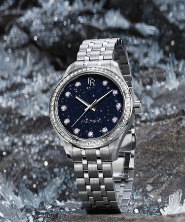 Paul Rich US Crystelle Silver Blue Aventurine Watch