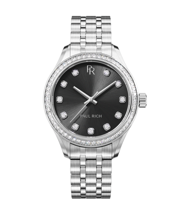 Paul Rich US Crystelle Silver Black Luxury Watch
