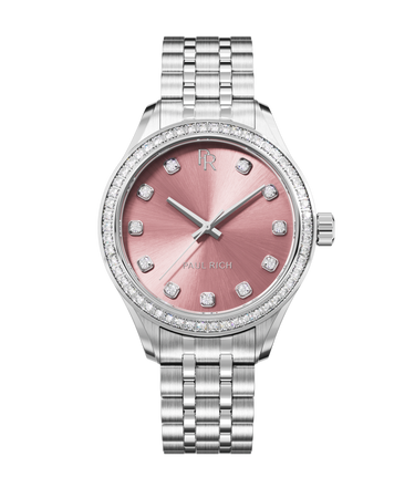 Paul Rich US Crystelle Silver Pink Dress Watch
