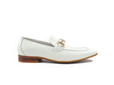 Carrucci Shoes Patent Leather Horse Bit Loafer in White
