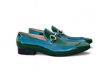Carrucci Shoes Patent Leather Horse Bit Loafer in Green