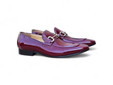 Carrucci Shoes Patent Leather Horse Bit Loafer in Burgundy