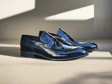 Carrucci Shoes Patent Leather Tuxedo Penny Loafer