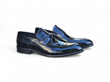 Carrucci Shoes Patent Leather Tuxedo Penny Loafer in Black