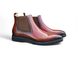 Patina Chelsea Boot Lug Sole in Cognac