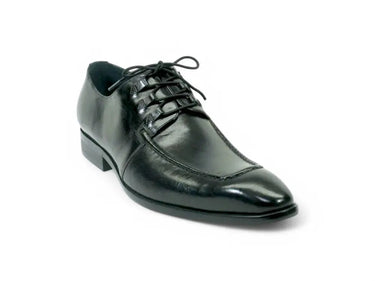 Carrucci Shoes Patina Calfskin Lace-Up Oxford in Black