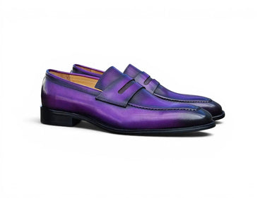 Carrucci Shoes Patina Finished Penny Loafer in Purple
