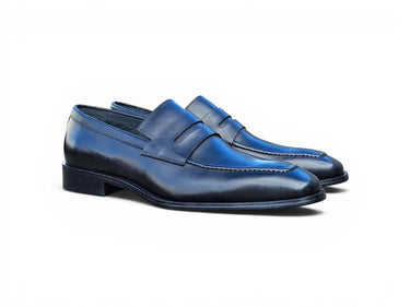 Carrucci Shoes Patina Finished Penny Loafer in Black