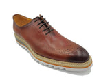 Carrucci Patina Wing-tip Oxford Medallion Shoe