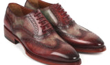Paul Parkman Goodyear Welted Men's Two Tone Wingtip Oxfords in Green & Bordeaux