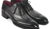 Paul Parkman Goodyear Welted Men's Wingtip Oxfords in Black & Gray