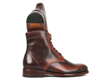 Paul Parkman Men's Burnished Leather Boots in Brown