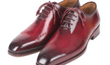 Paul Parkman Men's Burnished Wingtip Oxfords in Bordeaux