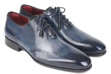 Paul Parkman Men's Burnished Wingtip Oxfords in Navy