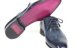 Paul Parkman Men's Burnished Wingtip Oxfords in Navy