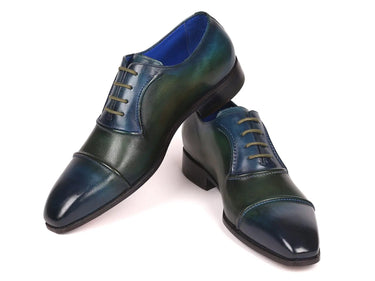 Paul Parkman Men's Cap-Toe Oxfords in Blue & Green