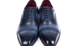 Paul Parkman Men's Cap Toe Oxfords in Blue & Navy