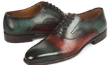 Paul Parkman Men's Cap Toe Oxfords in Green & Brown