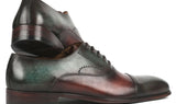 Paul Parkman Men's Cap Toe Oxfords in Green & Brown