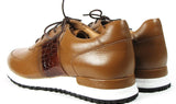 Paul Parkman Men's Floater Leather Sneakers in Cognac
