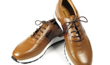 Paul Parkman Men's Floater Leather Sneakers in Cognac