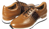 Paul Parkman Men's Floater Leather Sneakers in Cognac