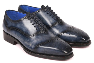 Paul Parkman Men's Goodyear Welted Oxford Shoes in Navy