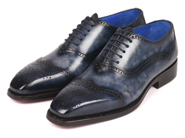 Paul Parkman Men's Goodyear Welted Oxford Shoes in Navy