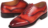 Paul Parkman Men's Goodyear Welted Oxford Shoes in Reddish Brown