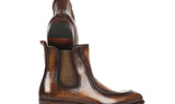 Paul Parkman Men's Handpainted Chelsea Boots Goodyear Welted in Brown