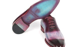 Paul Parkman Men's Leather Oxfords in Blue & Purple