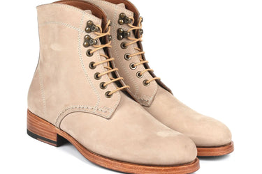 Paul Parkman Men's Nubuck Leather Boots in Beige