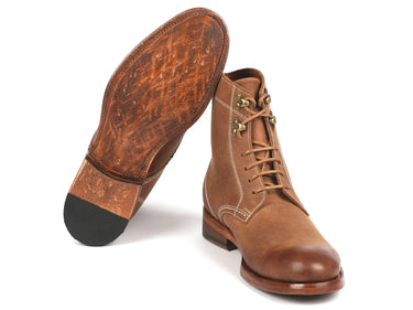 Paul Parkman Men's Nubuck Leather Boots in Brown