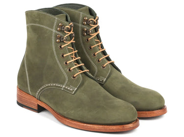 Paul Parkman Men's Nubuck Leather Boots in Green