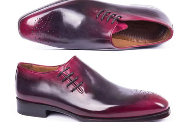 Paul Parkman Men's Side Lace Oxfords in Purple & Gray