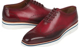 Paul Parkman Men's Smart Casual Wingtip Oxfords in Bordeaux