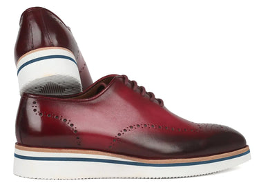 Paul Parkman Men's Smart Casual Wingtip Oxfords in Bordeaux