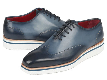 Paul Parkman Men's Smart Casual Wingtip Oxfords in Navy