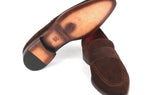 Paul Parkman Men's Suede Penny Loafers in Brown