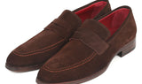 Paul Parkman Men's Suede Penny Loafers in Brown