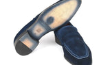 Paul Parkman Men's Suede Penny Loafers in Navy