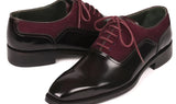 Paul Parkman Men's Suede & Black Patent Oxfords in Burgundy