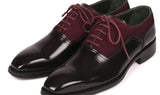 Paul Parkman Men's Suede & Black Patent Oxfords in Burgundy