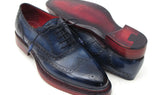 Paul Parkman Men's Triple Leather Sole Wingtip Oxfords in Navy