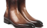Paul Parkman Side Zipper Boots Goodyear Welted in Brown Burnished
