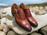 Carrucci Shoes Plain Toe Single Monk Loafer
