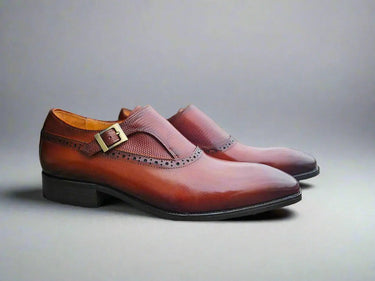 Carrucci Shoes Plain Toe Single Monk Loafer