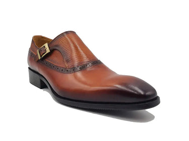 Carrucci Shoes Plain Toe Single Monk Loafer
