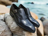 Carrucci Shoes Plain Toe Single Monk Loafer